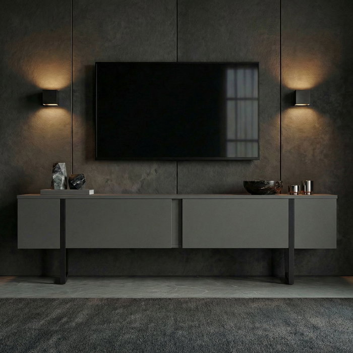Nordure Soporte para TV Antracita y Negro